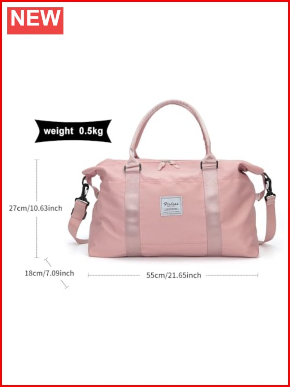 Travel Duffel Bag, Carry On Overnight Weekender Bag with Wet Pocket & Trolley - Picture 3 of 6